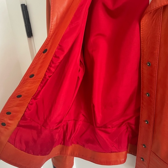 80s Vintage orange leather jacket by Lillie Rubin - Picture 3 of 4